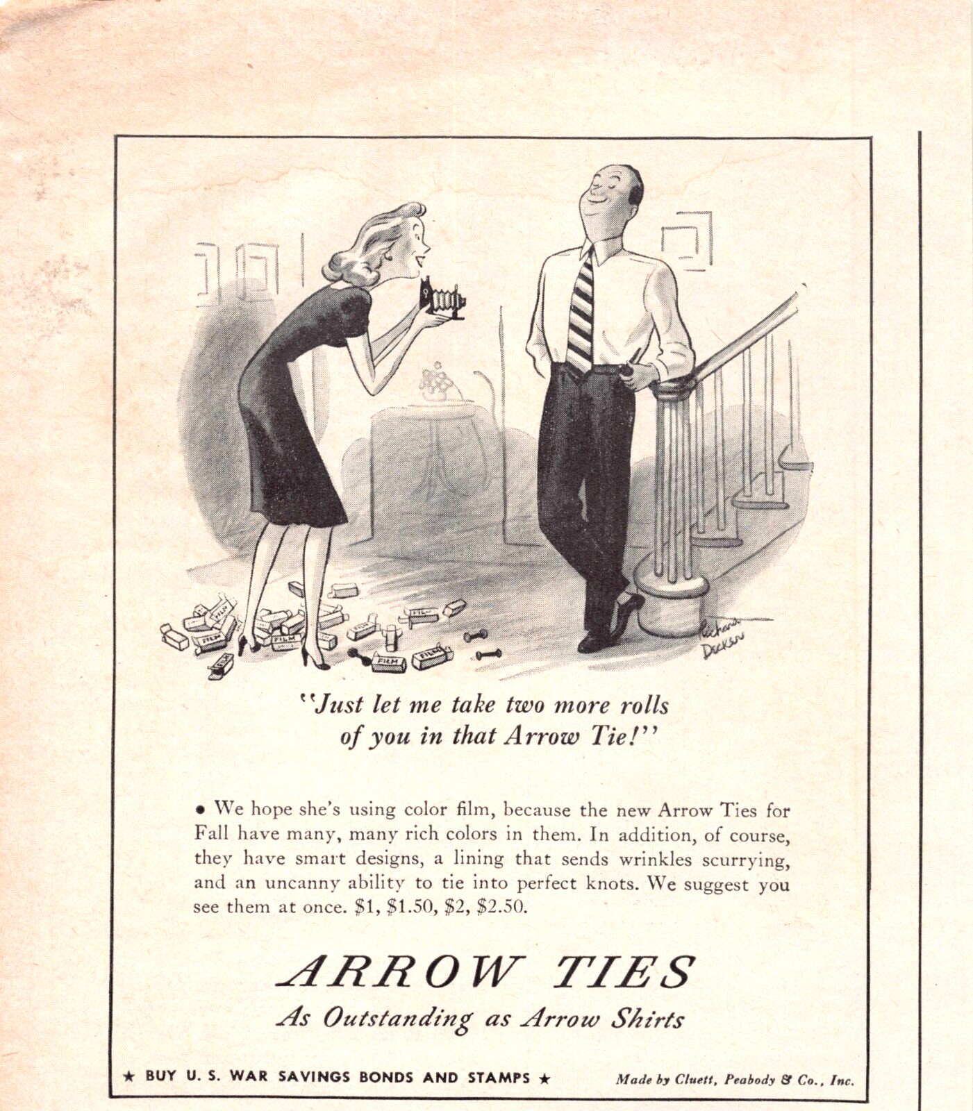 Arrow Ties As Outstanding As Arrow Shirts Camera Graphics Vtg Magazine Print Ad