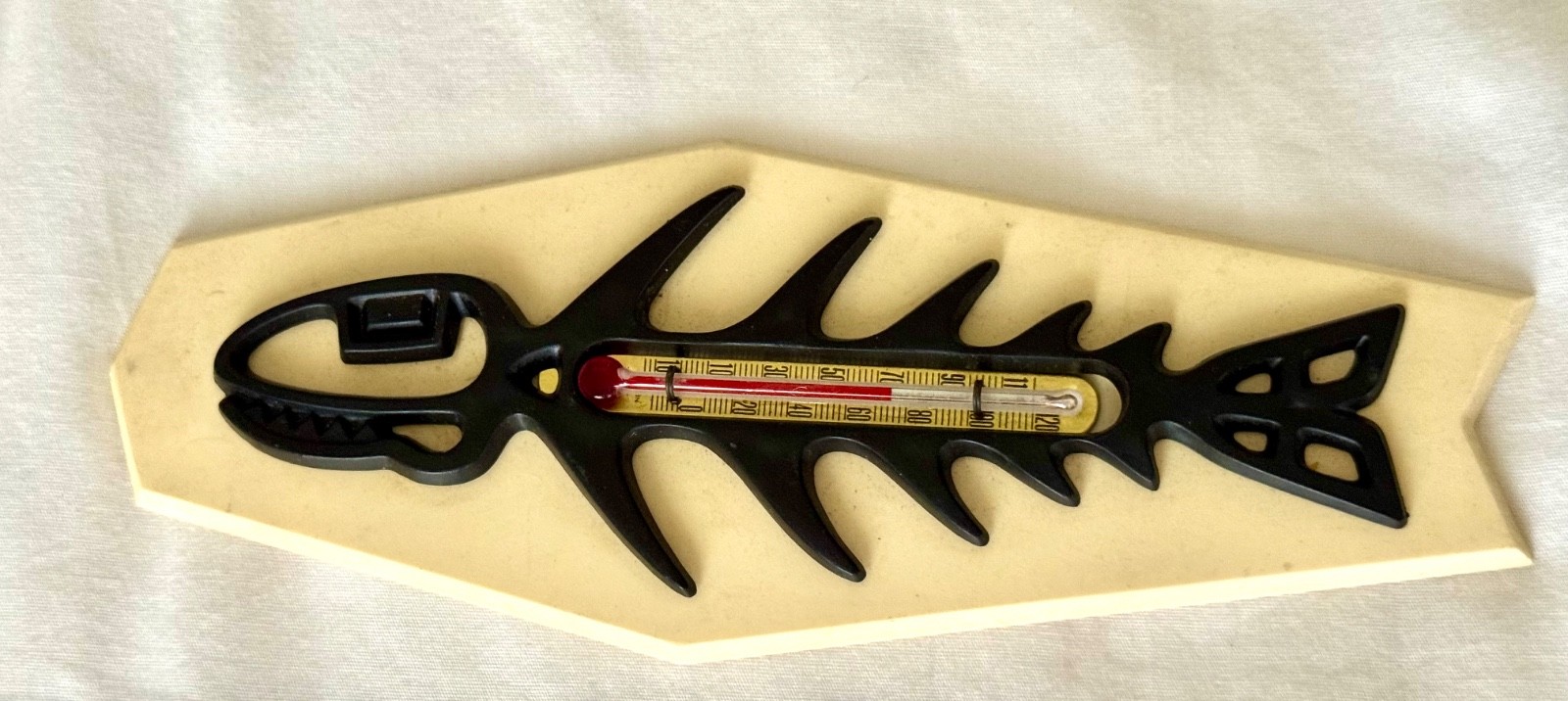 Vintage St Labre Indian School Fish Skeleton Wall Thermometer 1960’s Montana
