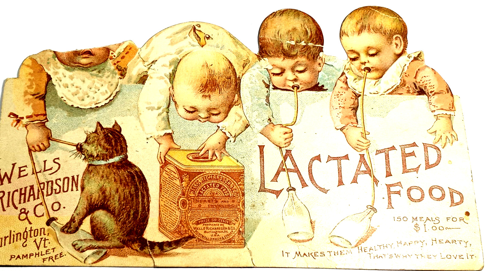 Vintage Trade Card Lactated Food Wells Richardson & Co Milk Free Shipping