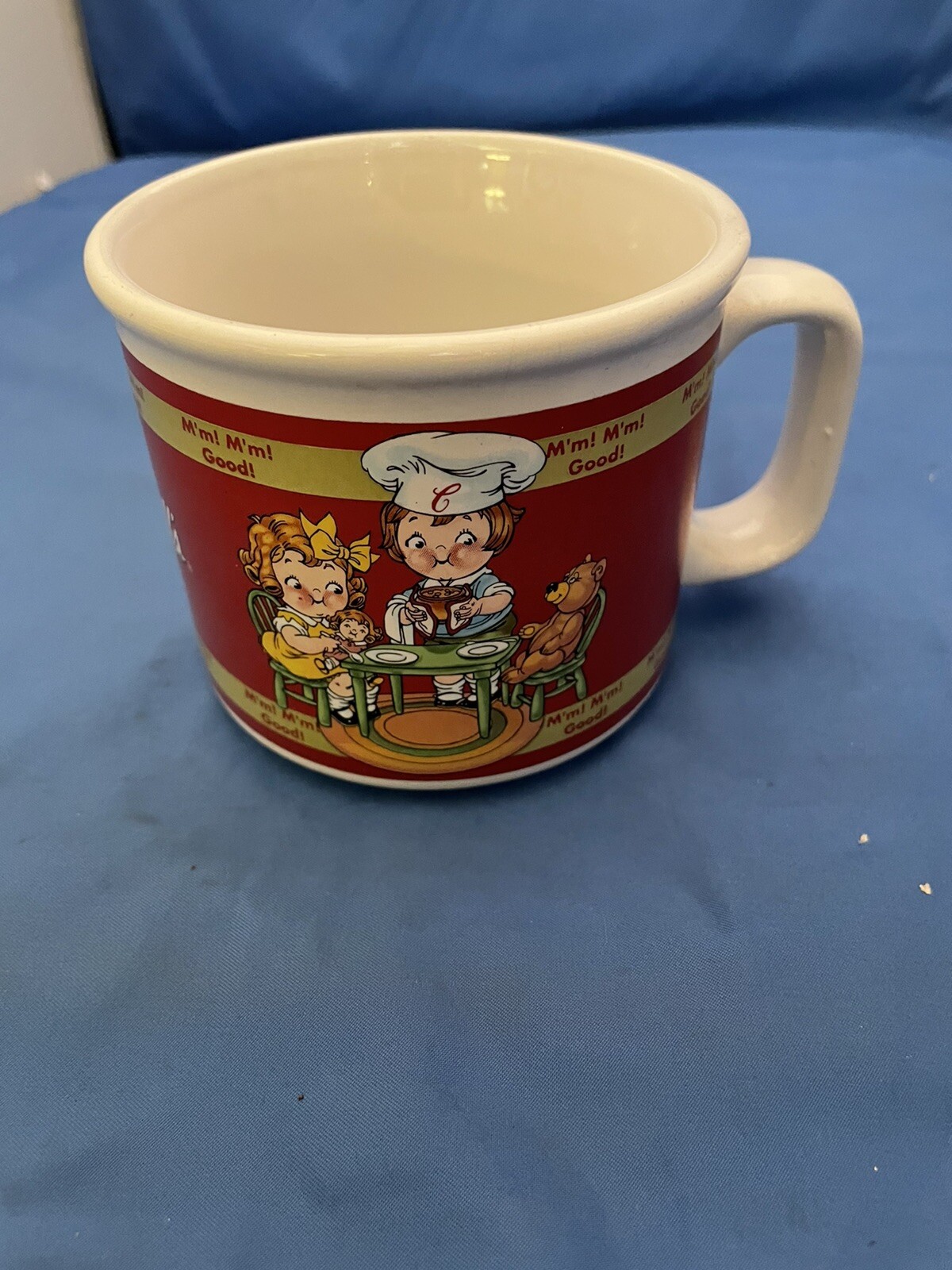 1998 Campbell’s Soup Chef Kid “Mm! Mm! Good!” Mug/Cup/Bowl 14oz Houston Harvest!