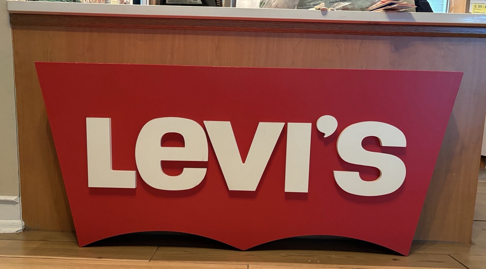 Levi’s Jeans Retail Store Hanging Display Advertising 48x22x6 Sign