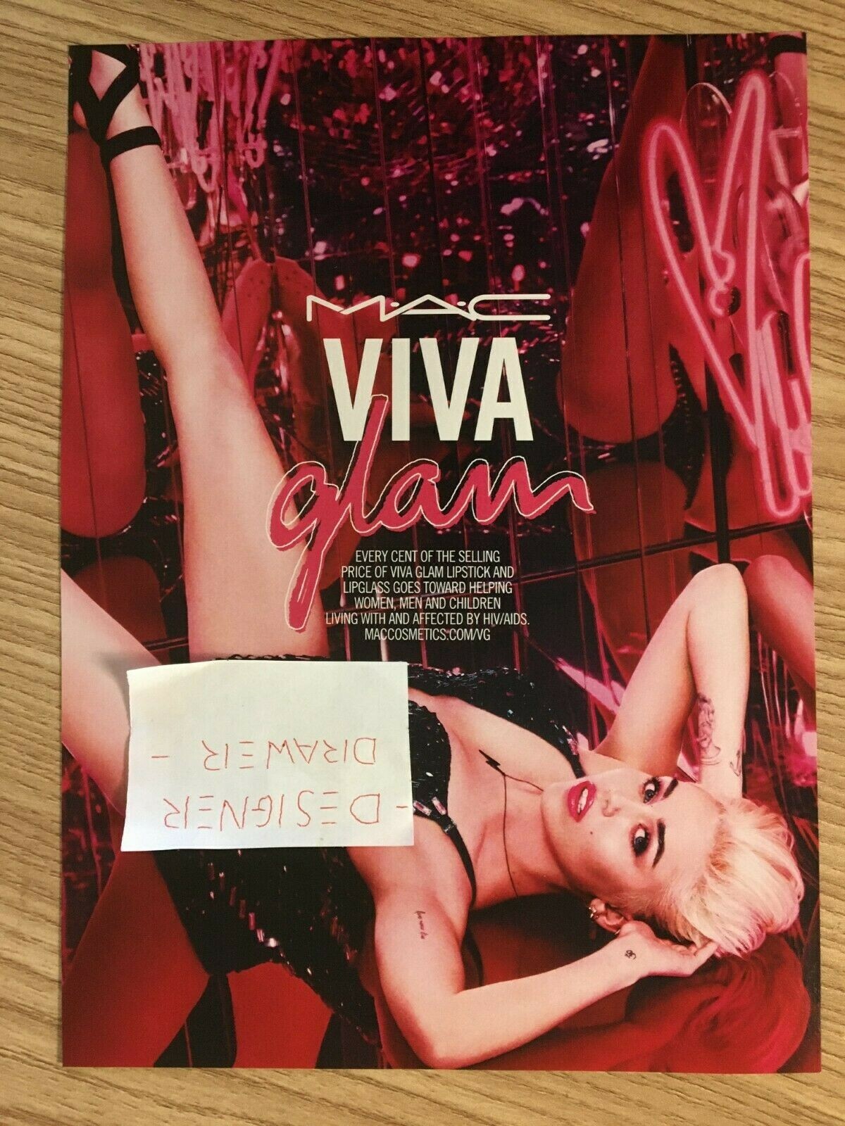 Miley Cyrus For M.A.C. Viva Glam Cosmetics 2015 Print Ad Advertisement
