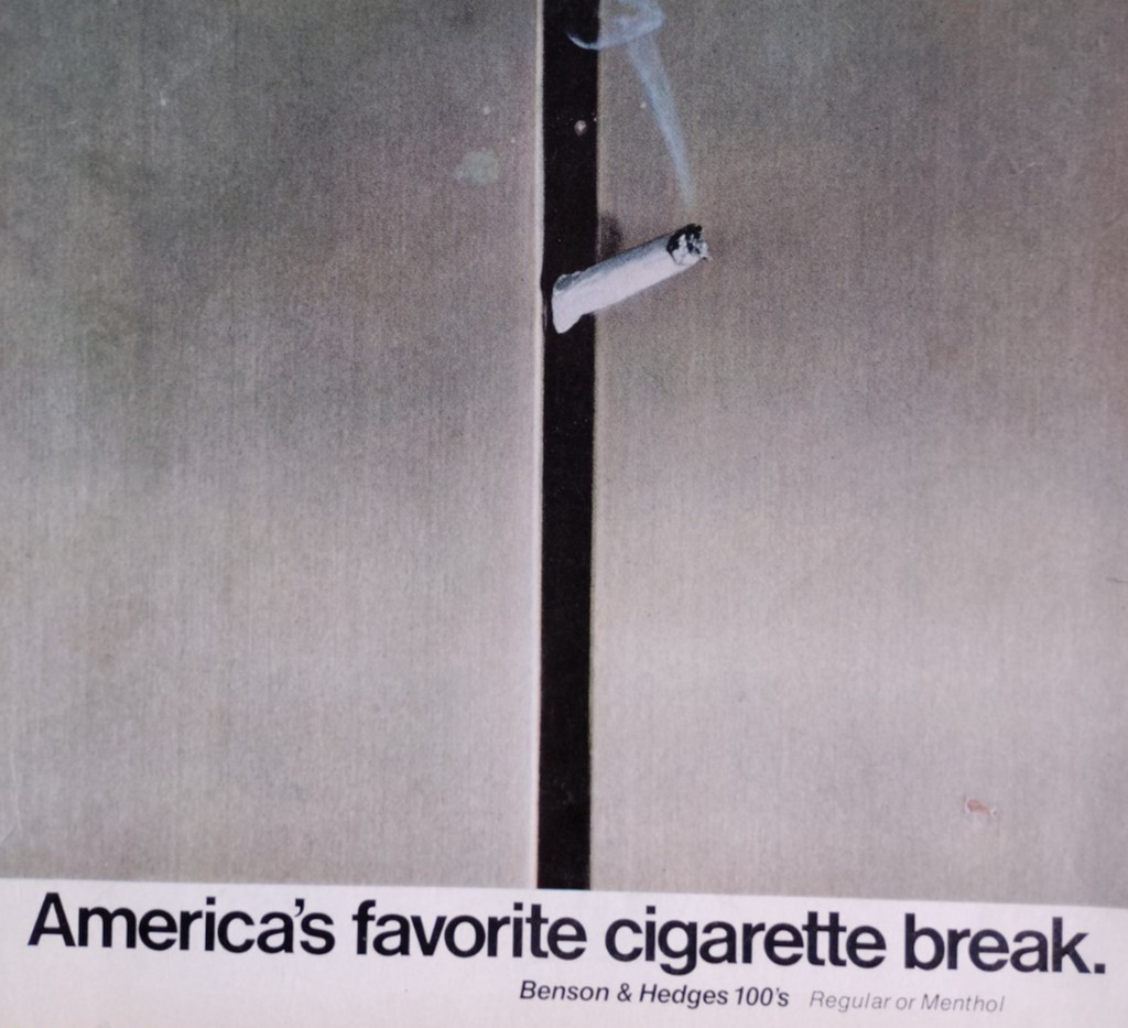 Vintage Retro 1971 Ad America’s Favorite Cigarette Break Benson & Hedges 100s