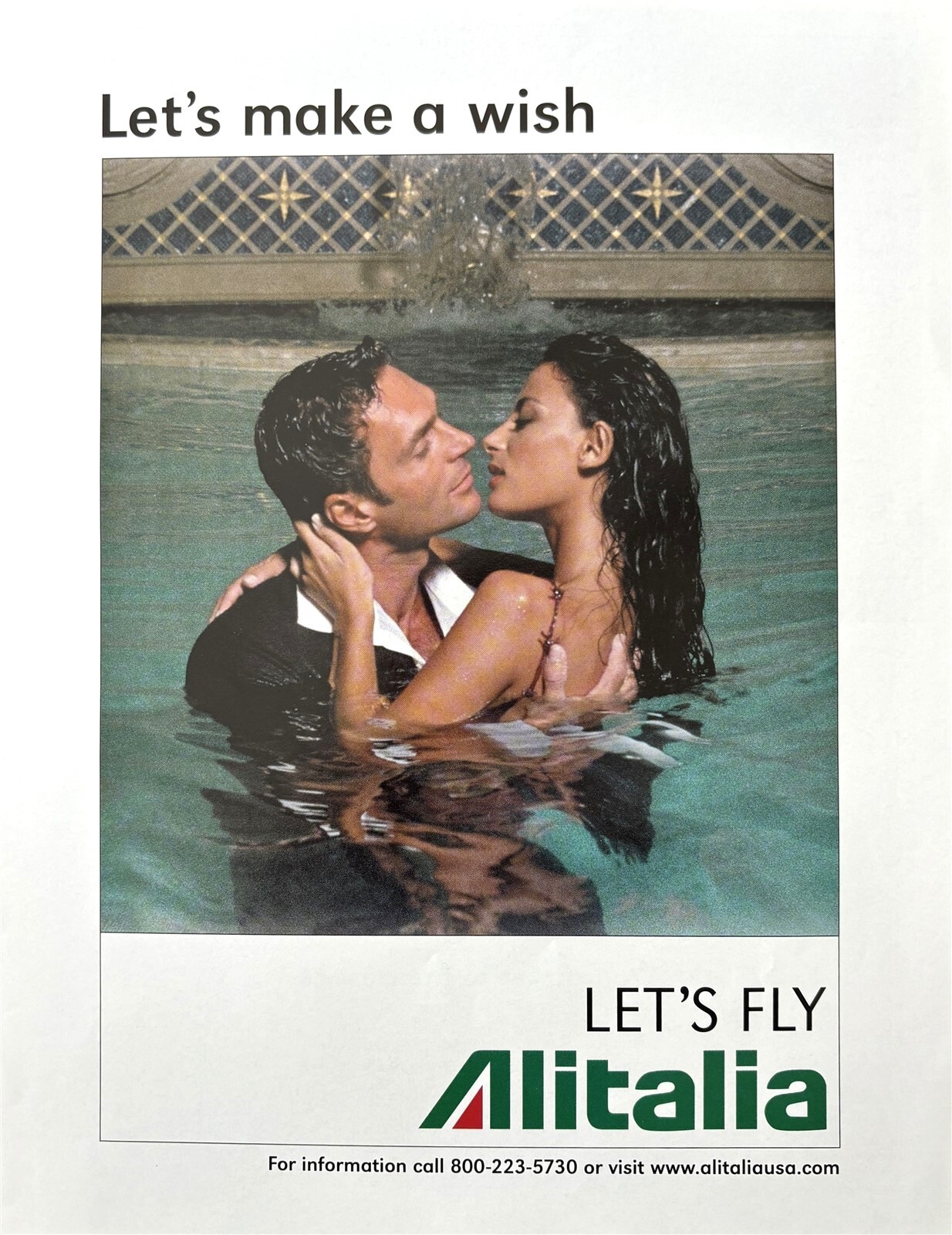 2000 ALITALIA Let’s Make a Wish Let’s Fly Alitalia! Original PRINT AD