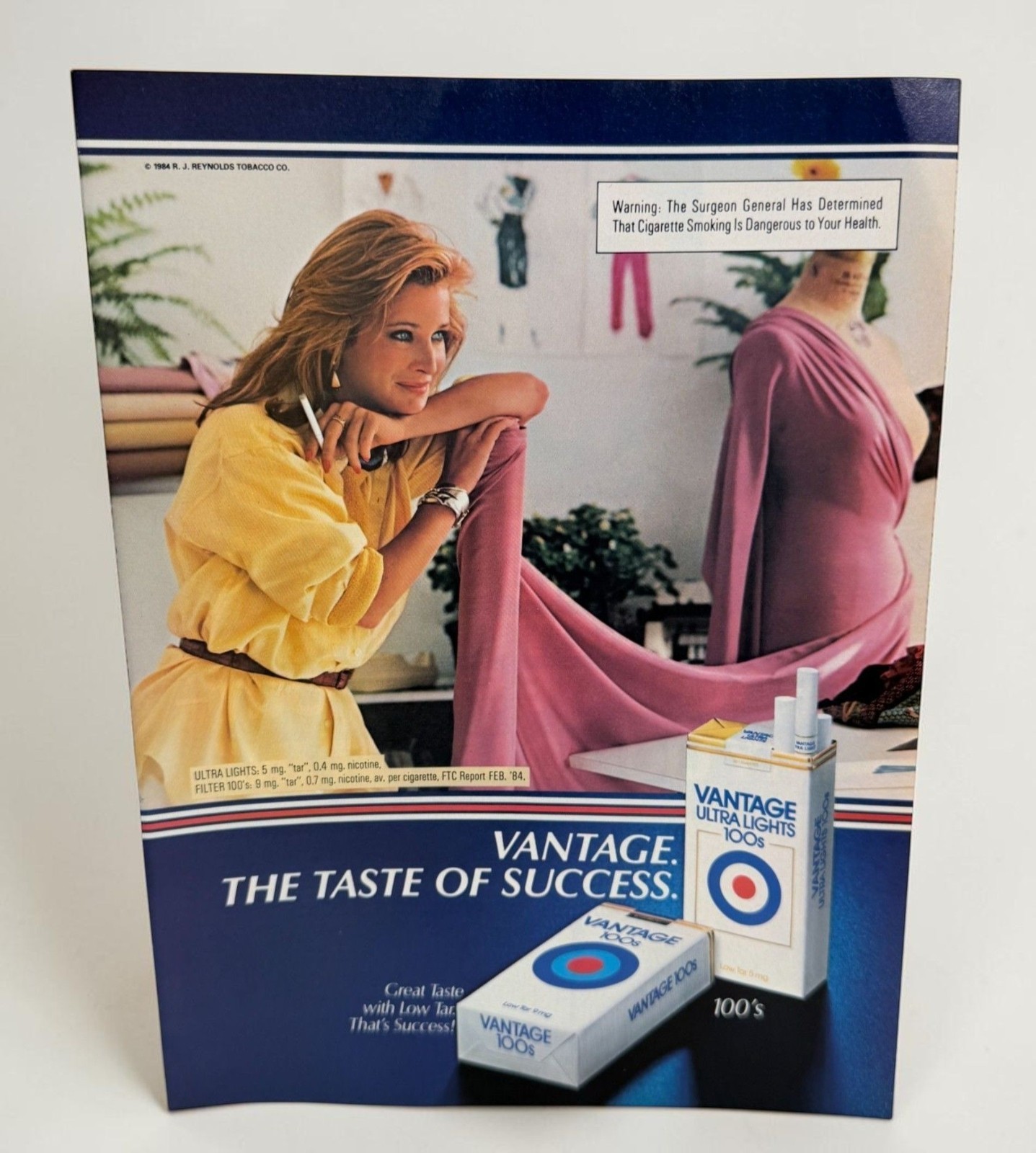 Vantage Cigarettes Vintage Print Ad 1980s Fashion Designer Scene RJ Reynolds