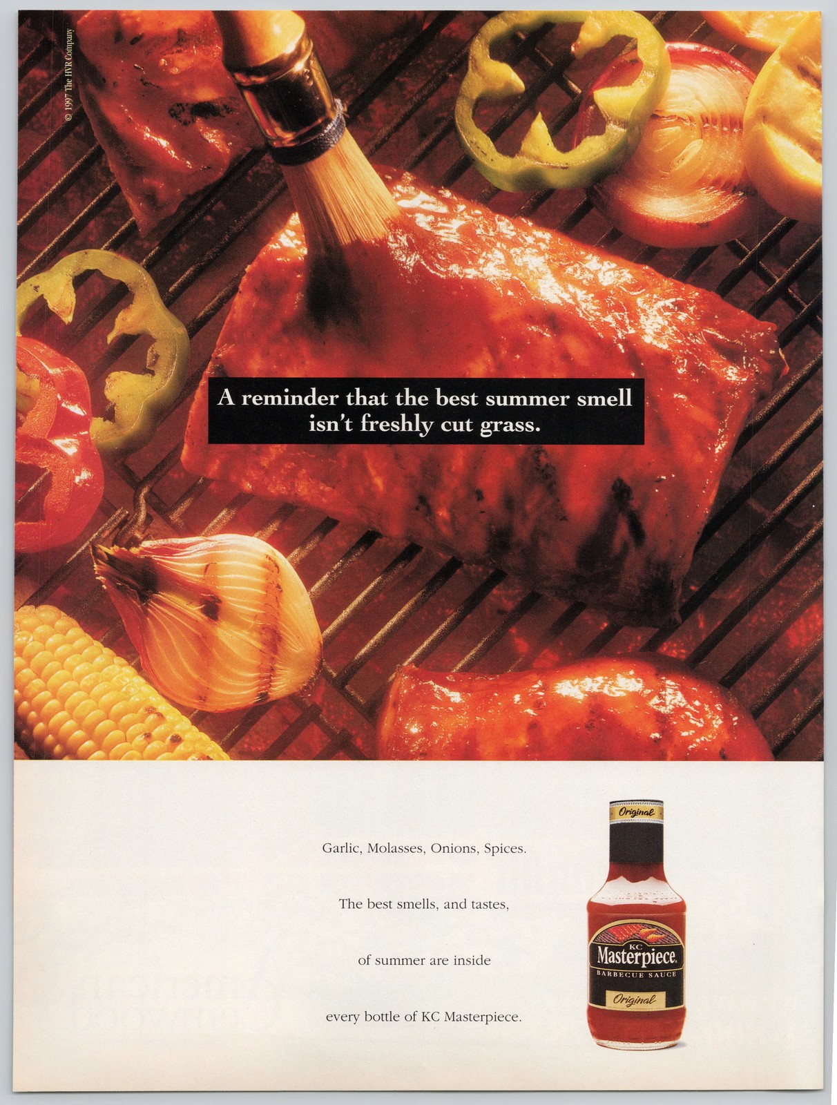 KC Masterpiece BBQ Sauce Grill Corn Spices Onions 1997 Vintage Print Ad