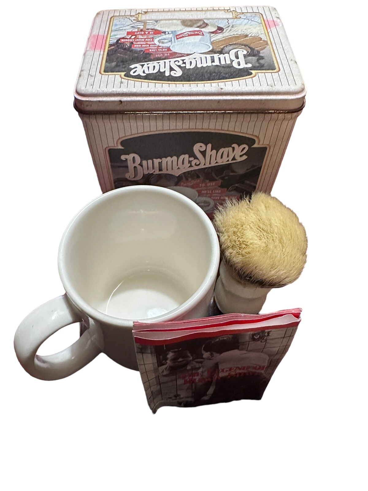 Personna Burma Shave Gift Box Metal Tin Mug Scented Soap Gift Set No Soap