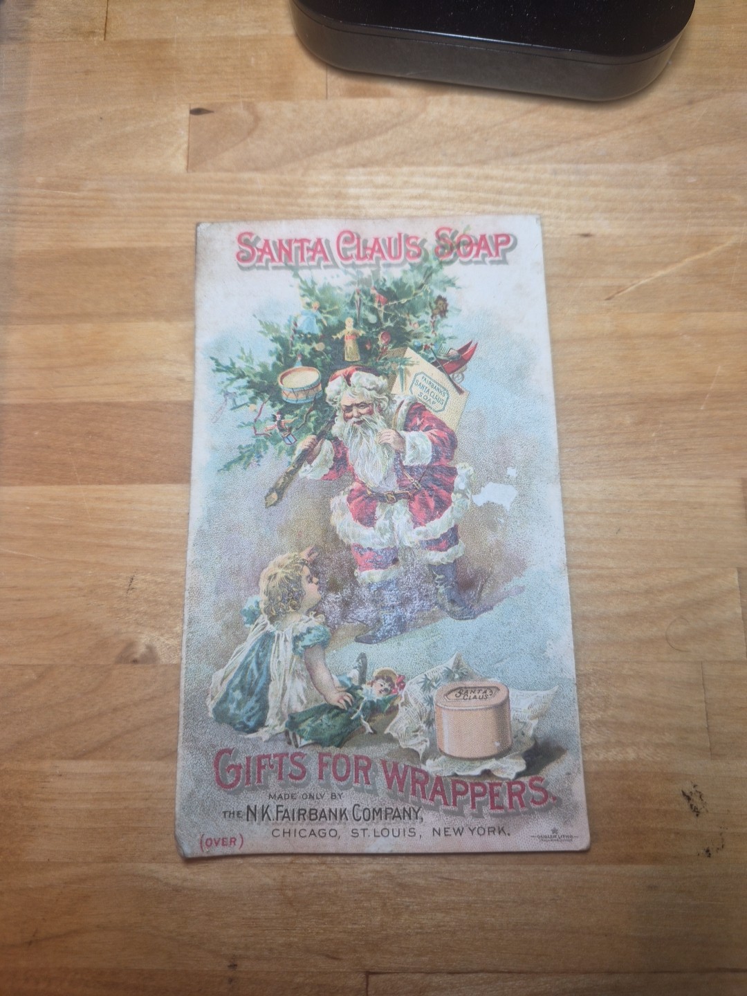 1800s Antique Victorian Santa Claus Soap Fairbank Advertising Trade Card Laundry