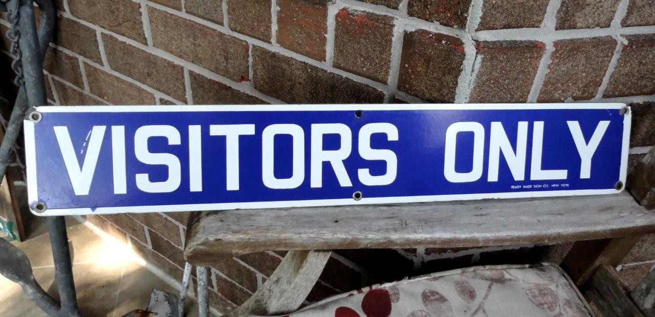 original vintage Visitors Online PORCELAIN Ready Made Sign Co. New York NY