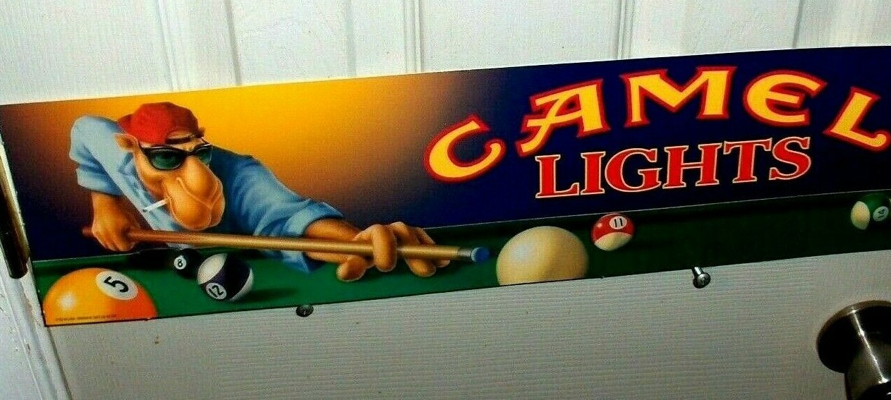 Joe Camel.Pool Hall Poster Sign,New Old Stock,20 1/2 Long 5 3/4 Tall.Free To USA