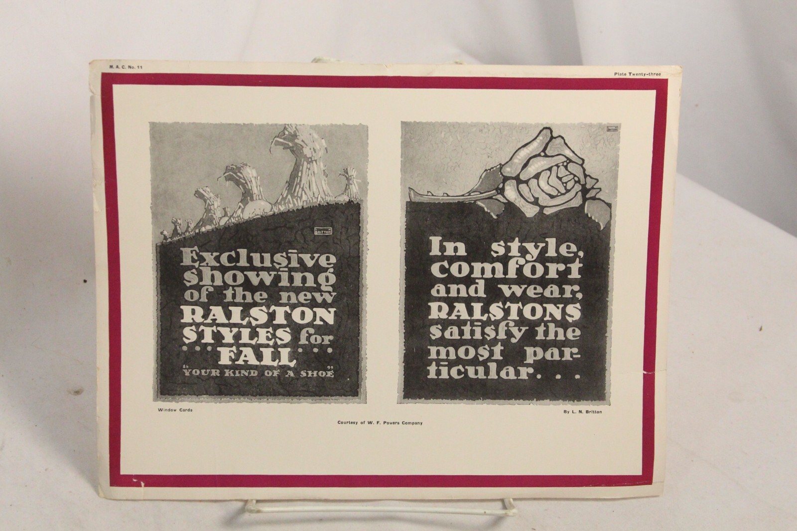 Ralston Shoes Window Card Spring Fall 12″ x 9″ Advertisement W F Powers Company