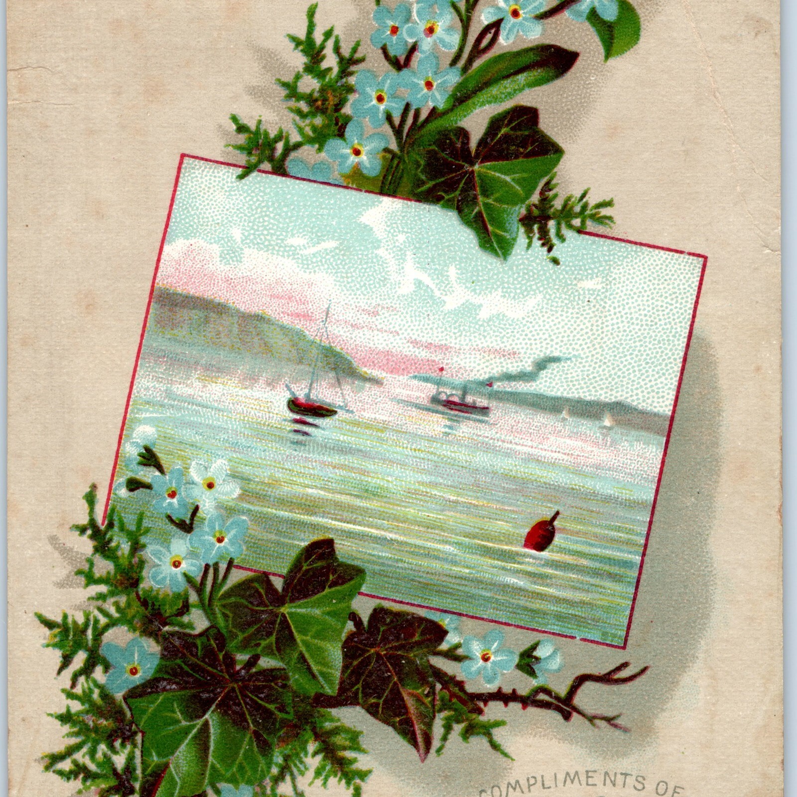 1880s New Home Sewing Machine Victorian Trade Card Skowhegan ME Music Dealer ME
