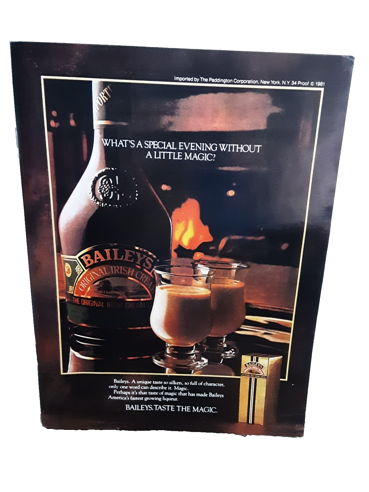 Baileys Irish Cream 1982 Vintage Liqueur Ad Original Print