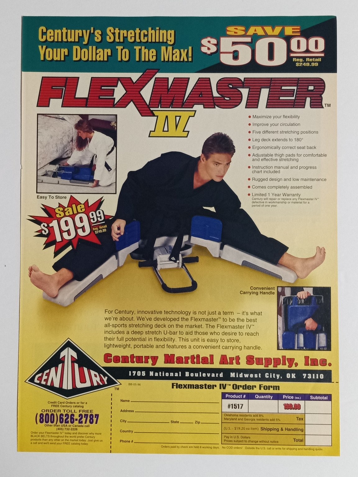 Century Flexmaster IV Fitness Print Ad 1990s Exercise Equipment