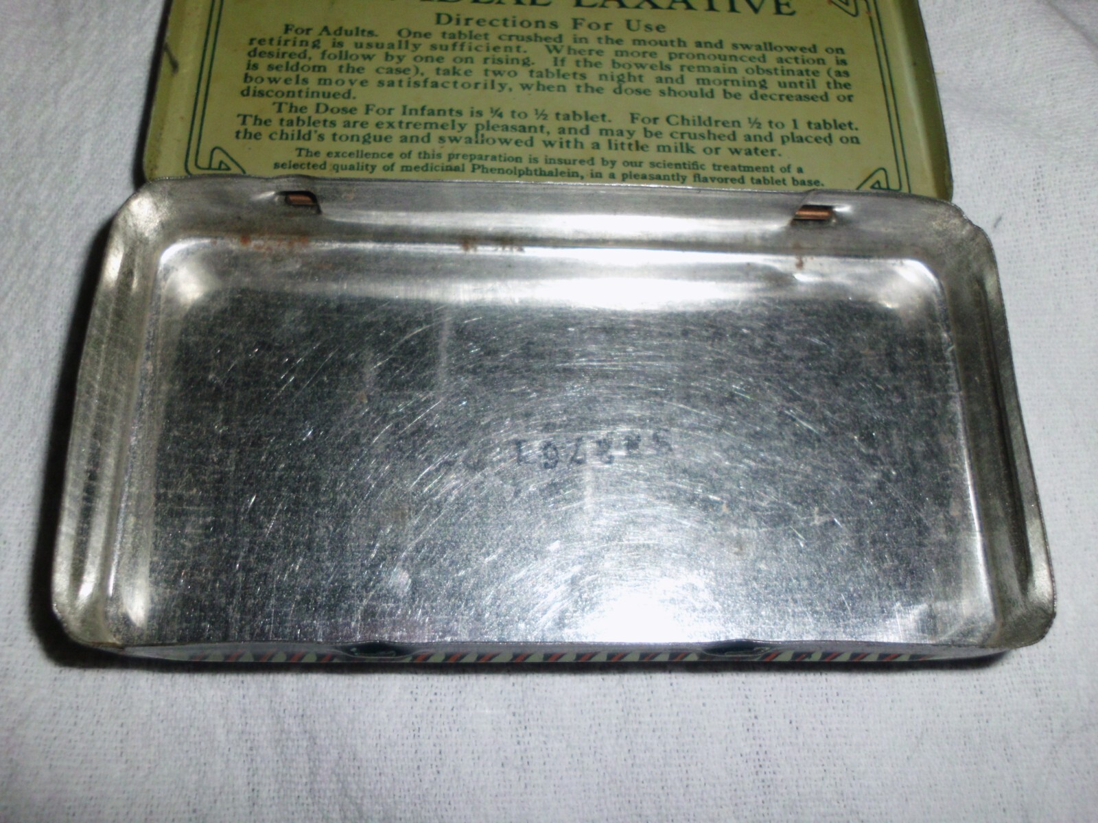Rexalls Advertising Tin Orderlies Chocolate Flavored Laxative 60 Count