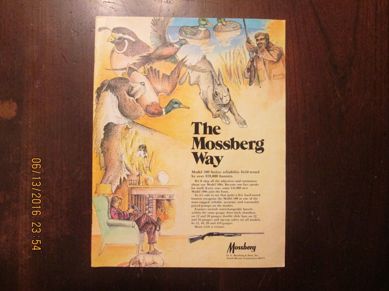 Vintage Magazine AD Full Page Marlin 336 Rifle Deer Camp