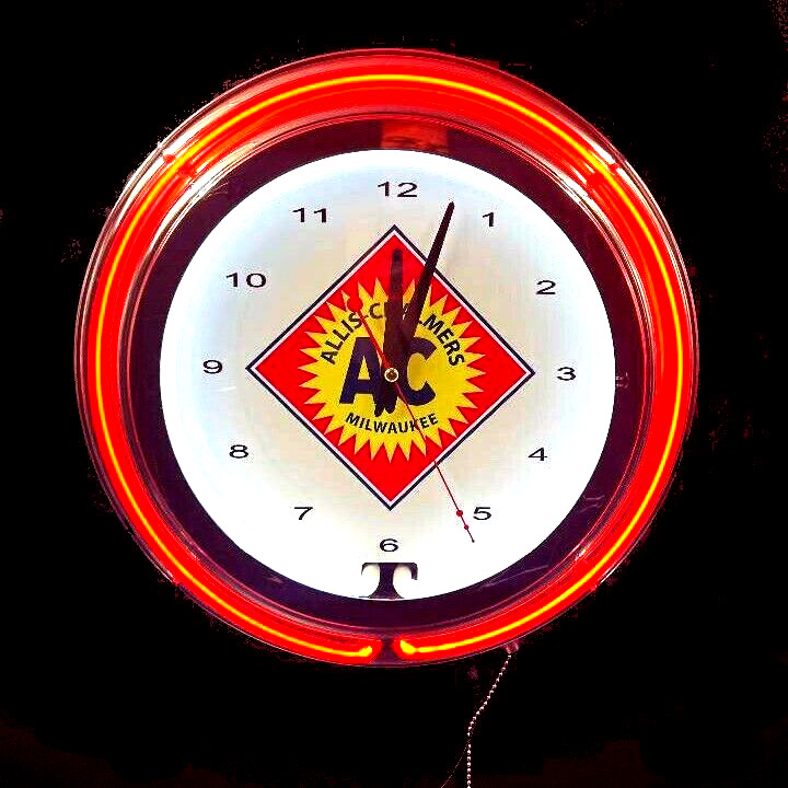 15″ Allis-Chalmers AC Sign Orange Double Neon Clock