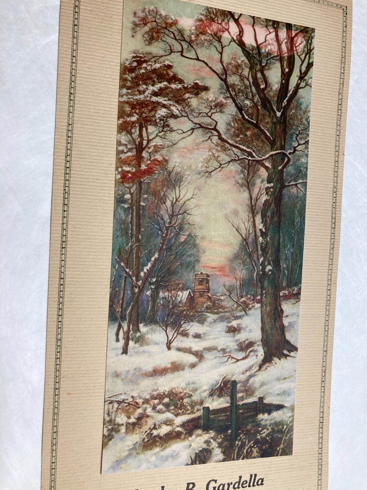 1926 Illustrated Calendar Grand Rapids MI Snowy Winter Home Scene OHIO ART CO.