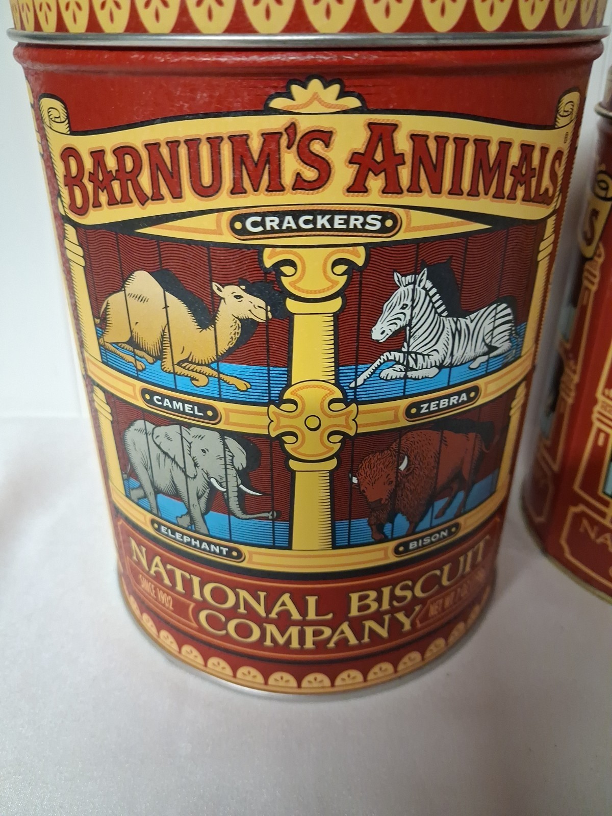 VINTAGE 1979 NABISXO BARNUMS ANIMALS NATIONAL BISCUIT CO. CRACKERS CIRCUS TIN CA