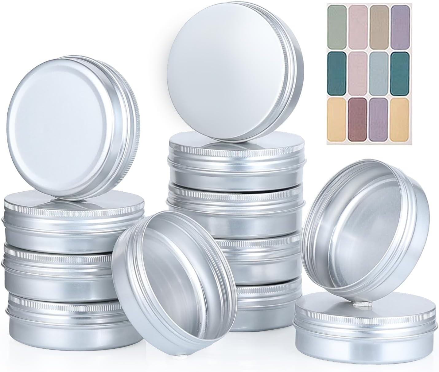 12 Pack 4 oz Tins with Lids Round Salve Tins 4oz Tin Wide Mouth Aluminum Tin …