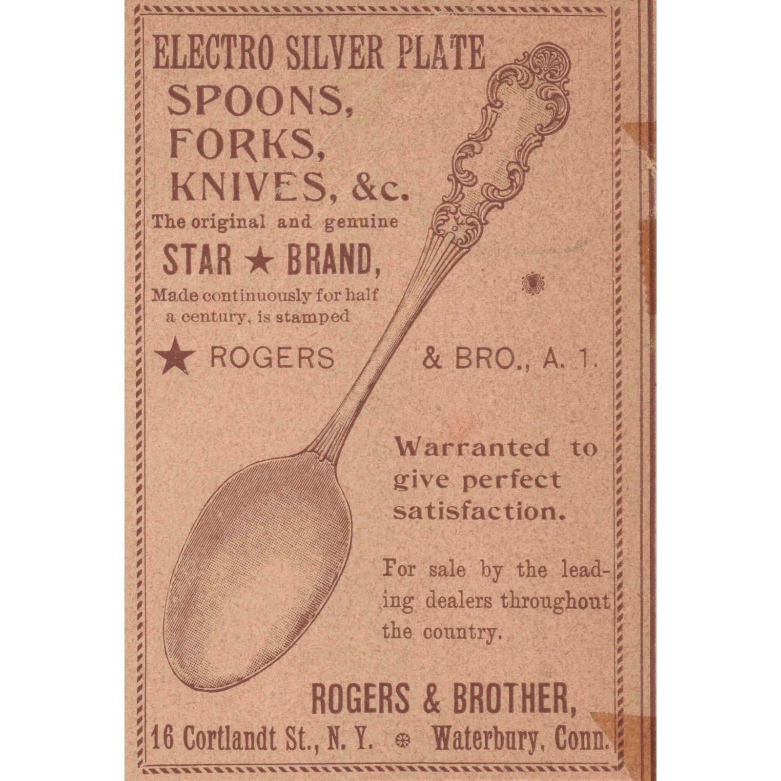 Victorian 1895 Print Ad Rogers & Brothers Silver 2T1-56