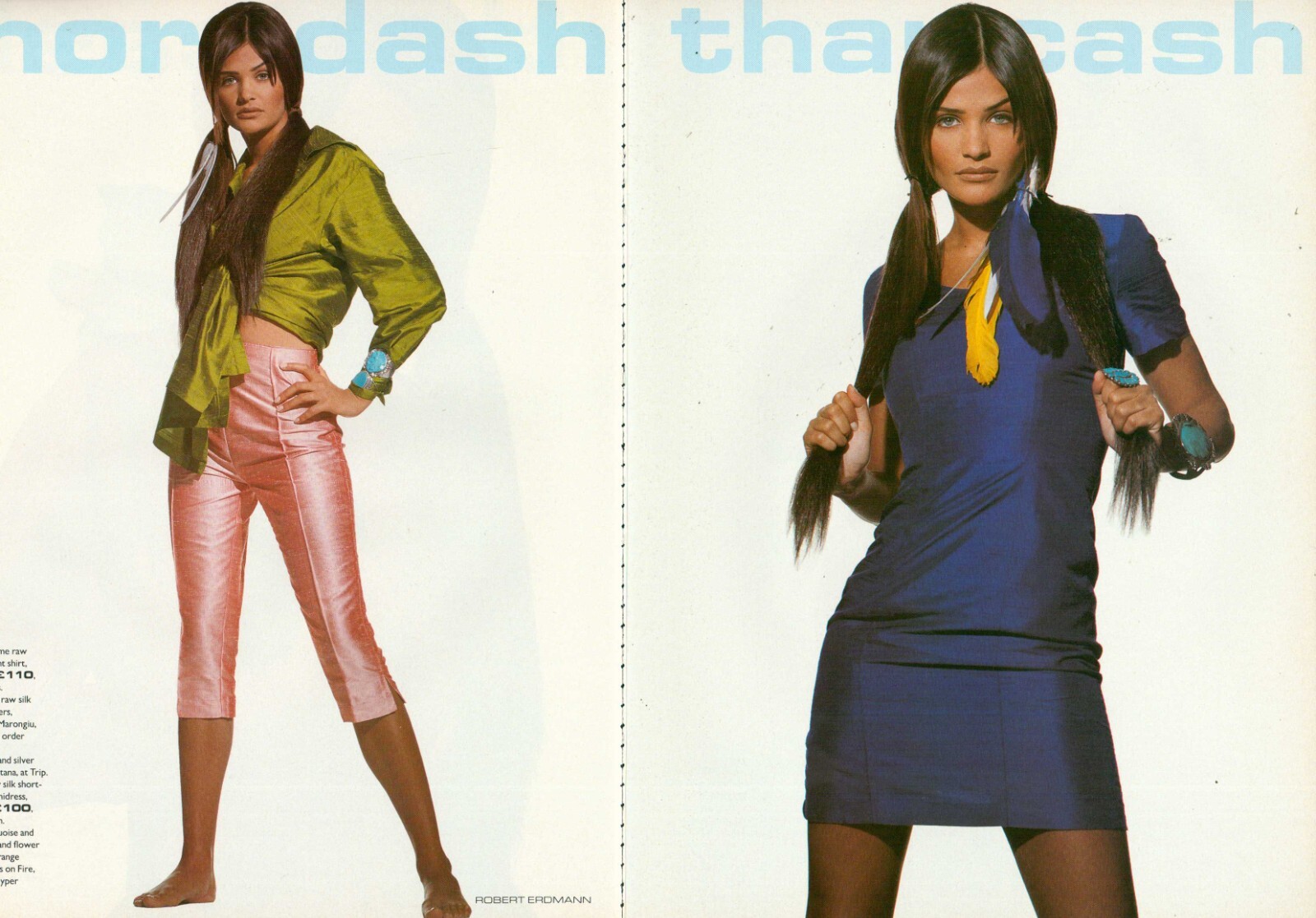 Helena Christensen ROBERT ERDMANN Magazine Fashion Editorial Clipping 6pg 1992