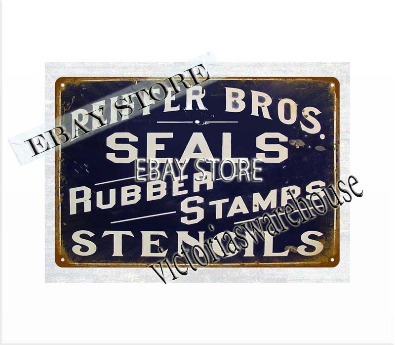 Peiffer Bros. rubber stamps stencils metal tin sign rustic wall signs
