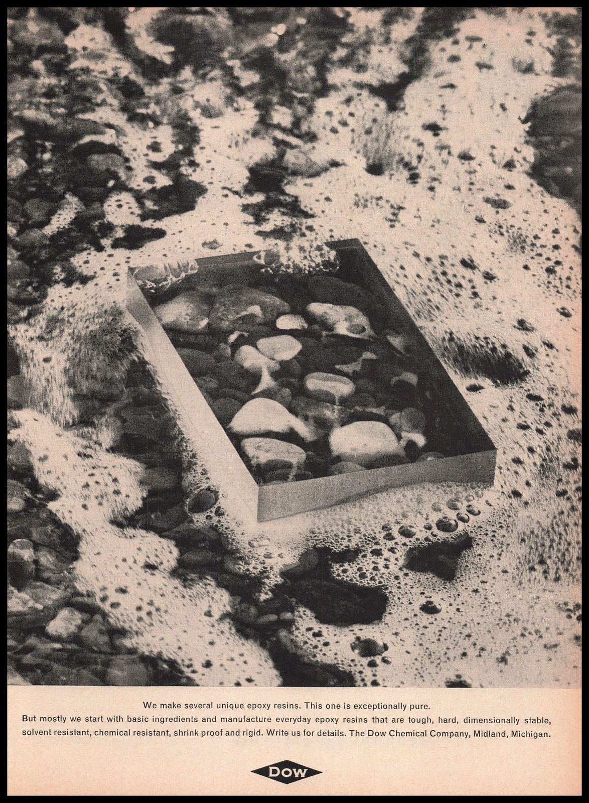 1964 Dow Chemical Company Midland Michigan Photo Epoxy Resins Vintage Print Ad