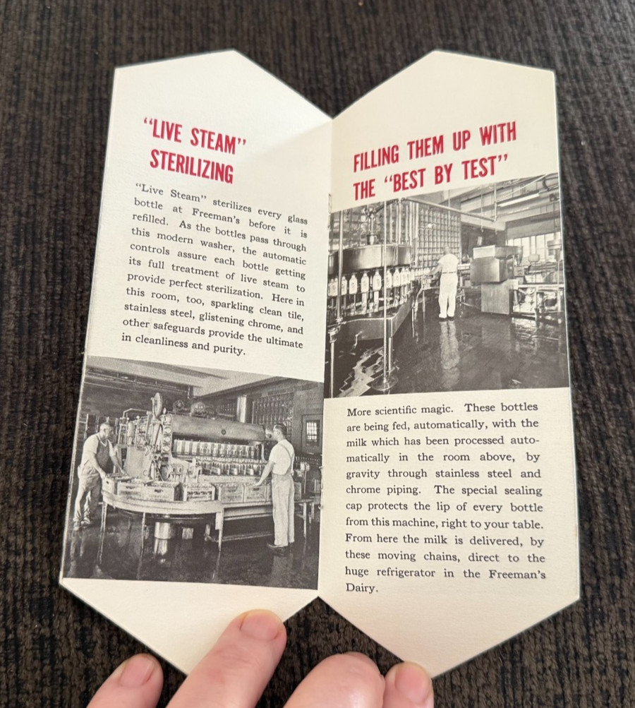 VINTAGE FREEMAN’S MILK DIARY FIGURAL CARTON SHAPED PAPER BOOKLET ALLENTOWN PA