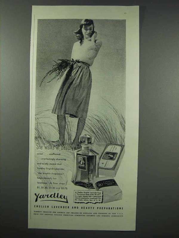 1943 Yardley English Lavender Perfume, Soap Ad