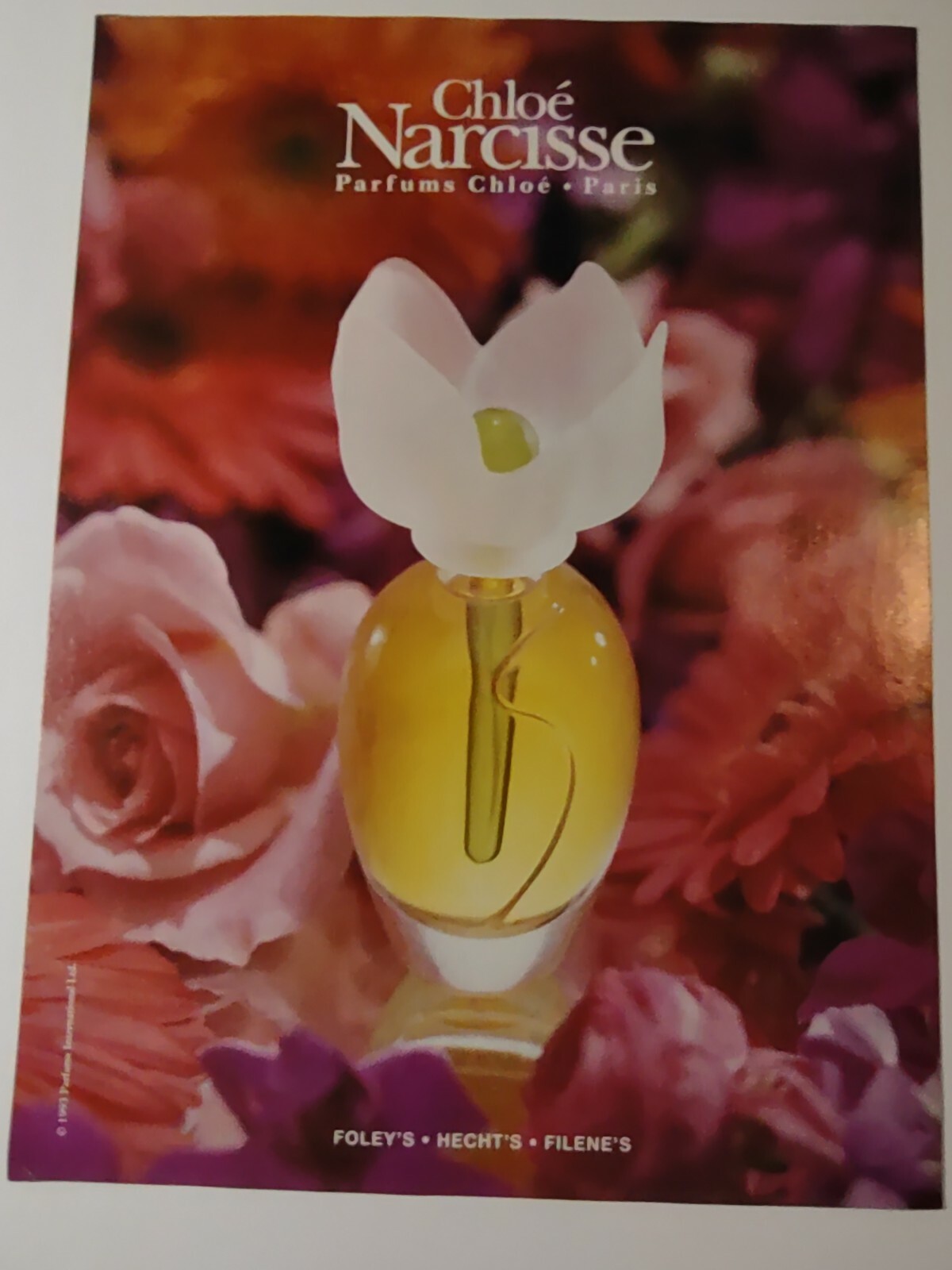 Chloe Narcisse Flower Vintage 1990s Print Ad