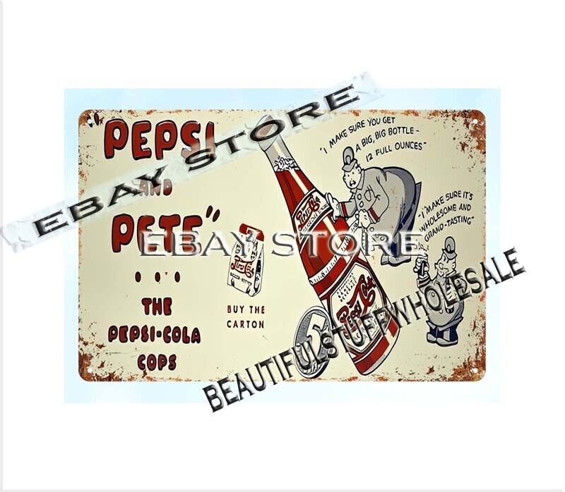Pepsi Cola Pete Soda Beverage Kitchen Bar metal tin sign things wall decoration