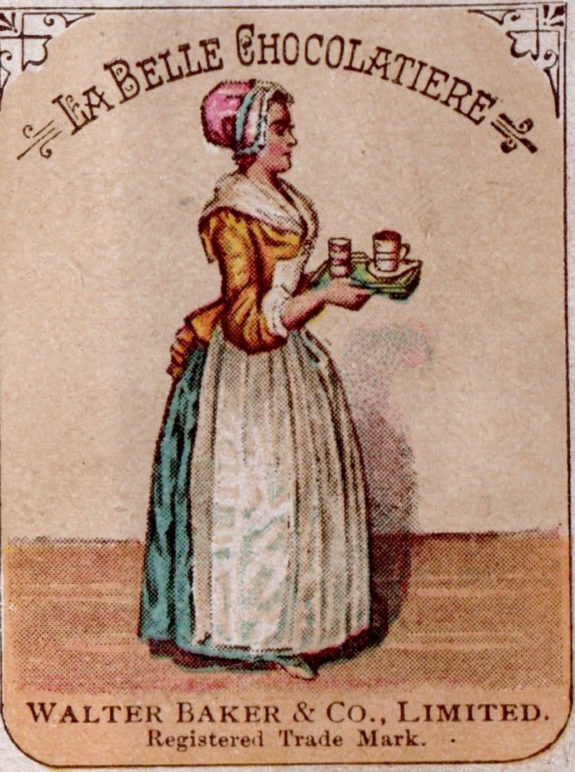 Trade Card La Belle Chocolatiere – Walter Baker & Co., Limited chocolate