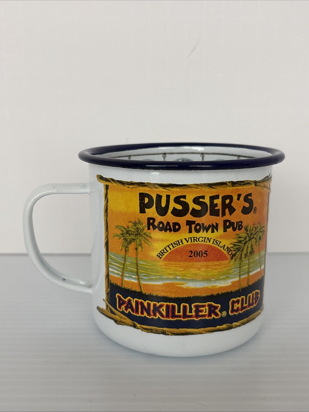 Pusser’s Landing British Virgin Islands Painkiller Club Navy Rum Mug Enamel