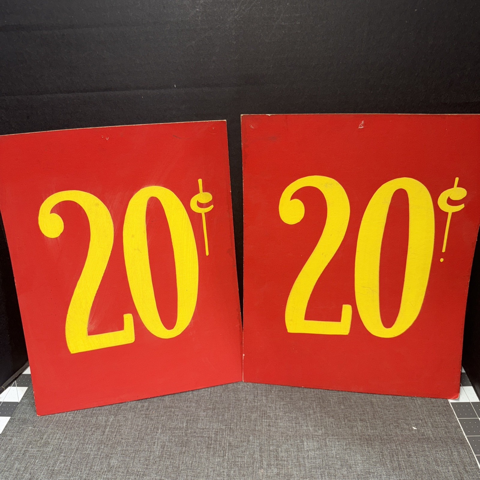 2 Vintage 20 Cent / Country Store Cardboard 11×14 Window Sign Old Stock