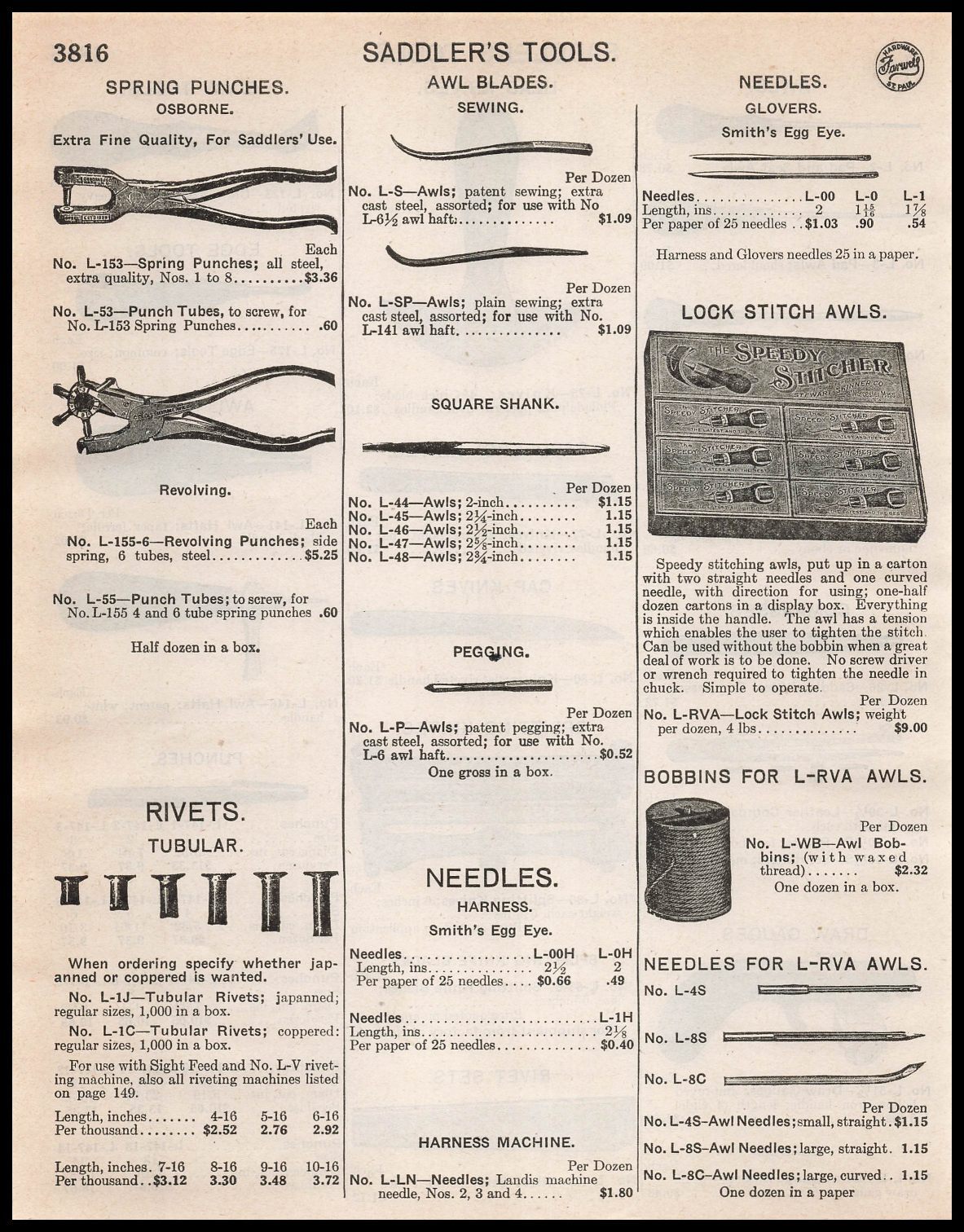 1948 Stewart Skinner Worcester MA Speedy Stitcher Lock Stitch Awls Box Print Ad