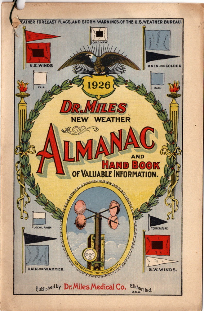 Antique 1926 Dr. Miles New Weather Almanac and Handbook
