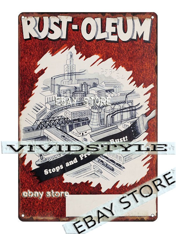 Tin Sign 1949 Rust-Oleum Protective Paint Industrial Builder Coatings buy wall