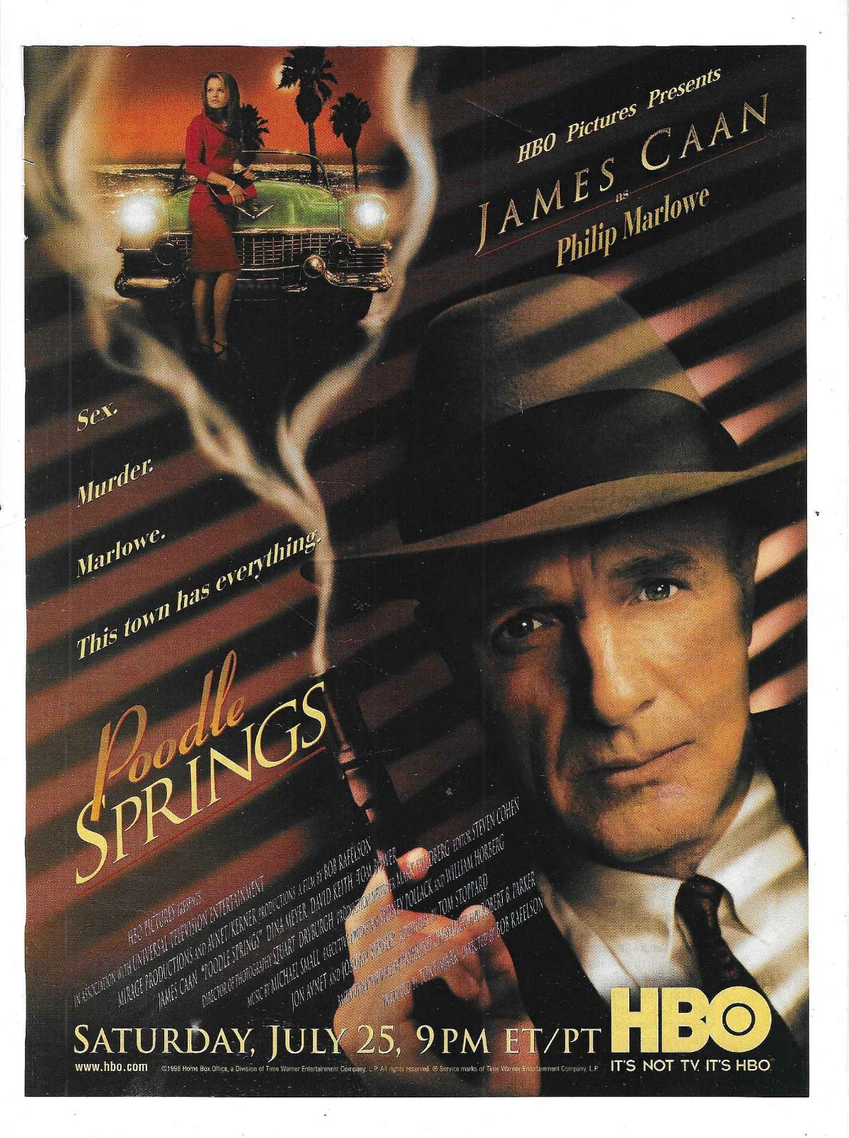 1998 Poodle Strings w James Caan as Philip Marlowe Print Ad