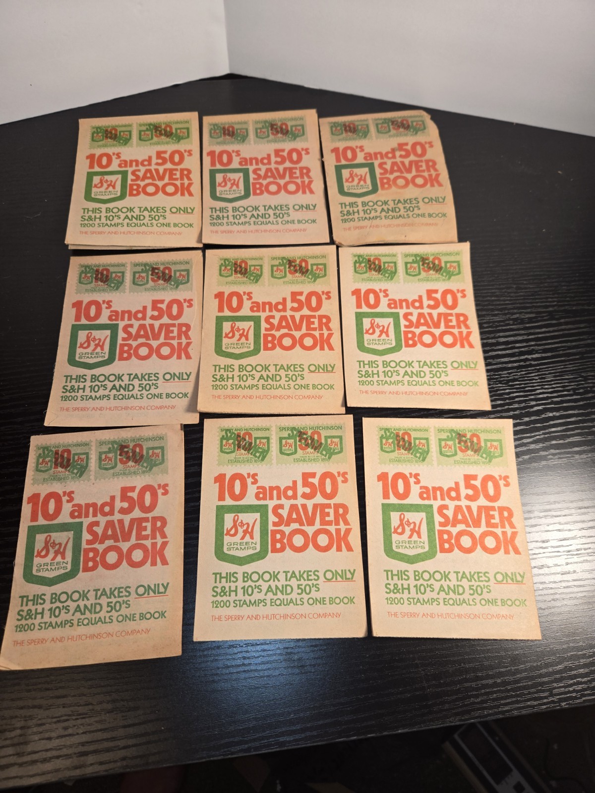 Lot of 9 10’s and 50’s Saver Books S&H Green Stamps