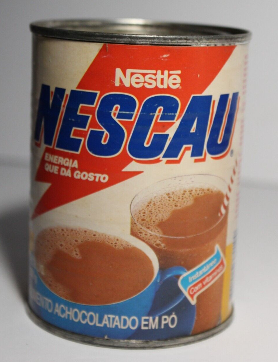 Rare 1980s Old Vintage Nestle Nescau Tin Can Energia Que Da Gosto Brazil Nestle