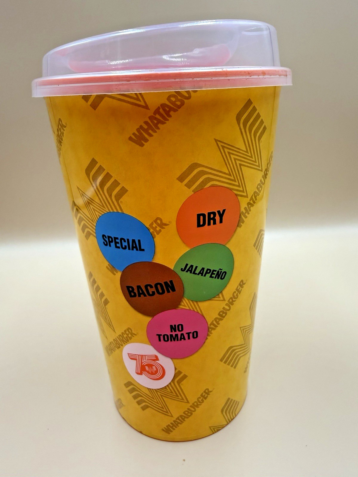 Whataburger 75th Anniversary Limited Edition Day Dot Collector’s Cup With Lid