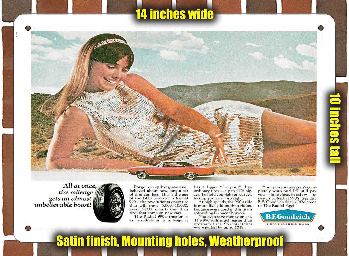 Metal Sign – 1967 B.F. Goodrich Tires- 10×14 inches