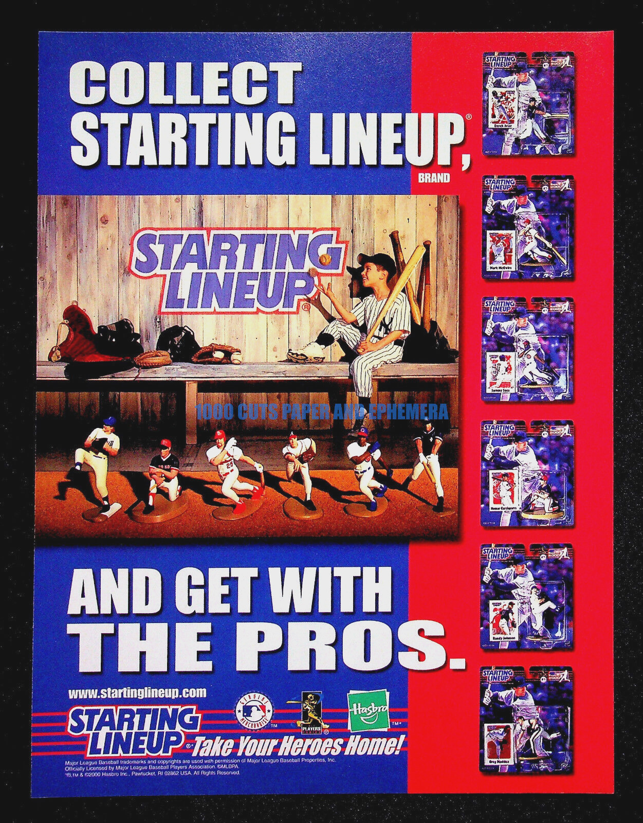 Starting Lineup MLB Baseball Figures Hasbro 2000 Print Magazine Ad Poster ADVERT