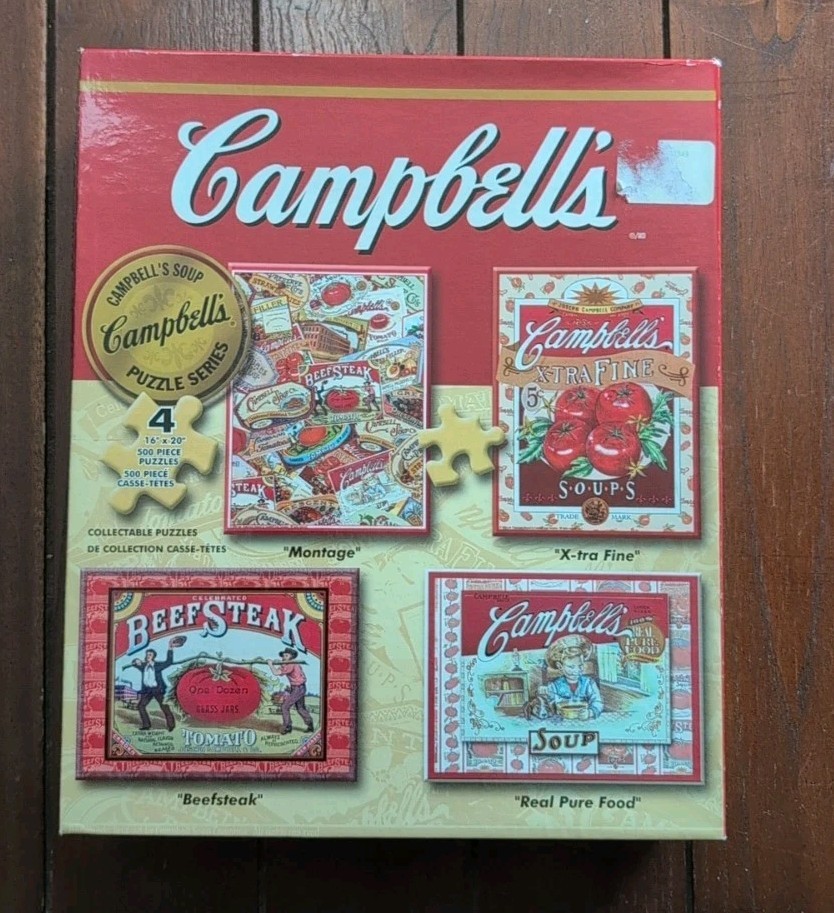Campbells Soup 4 Collectible Jigsaw Puzzle 500 Piece Each 2005
