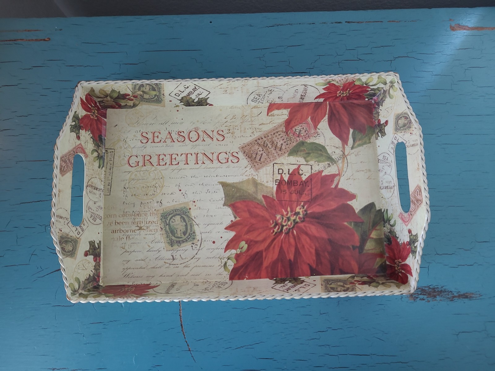 Bombay Season Greetings Tin Tray Decor
