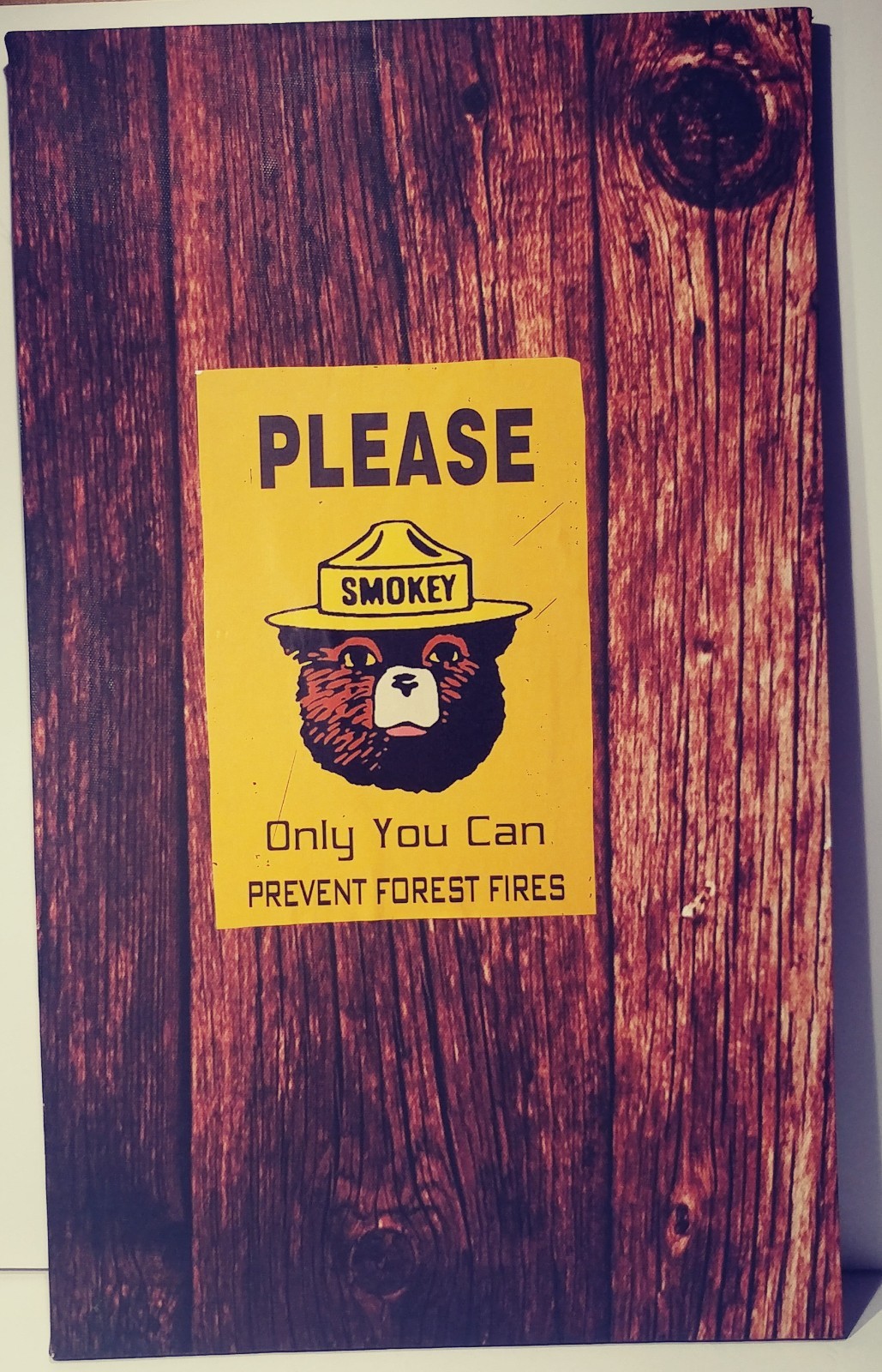 SMOKEY BEAR SIGN,EXCELLENT CONDITION, LARGE 19.5″ X 11.5″ FREE SHIPPING
