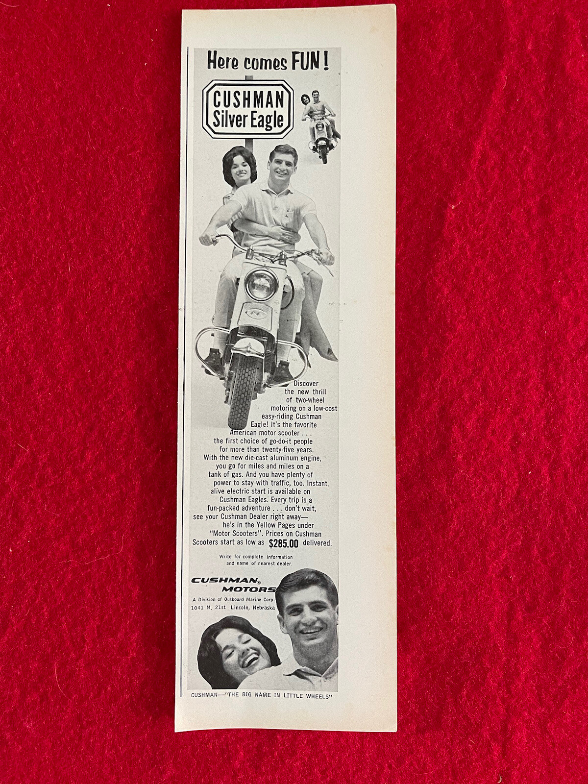 Vintage 1963 Cushman Silver Eagle Motor Scooter Print Ad