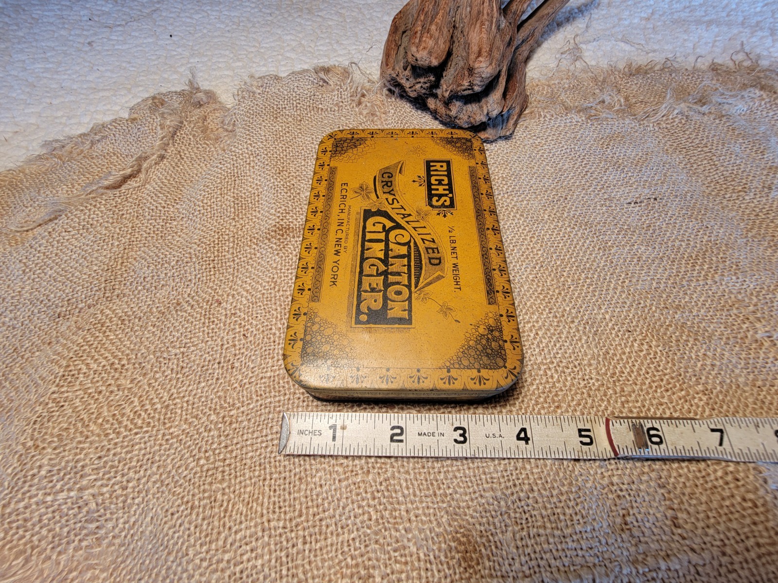 Vintage Rich’s Canton Ginger Advertising Tin 6” 1/2 LB