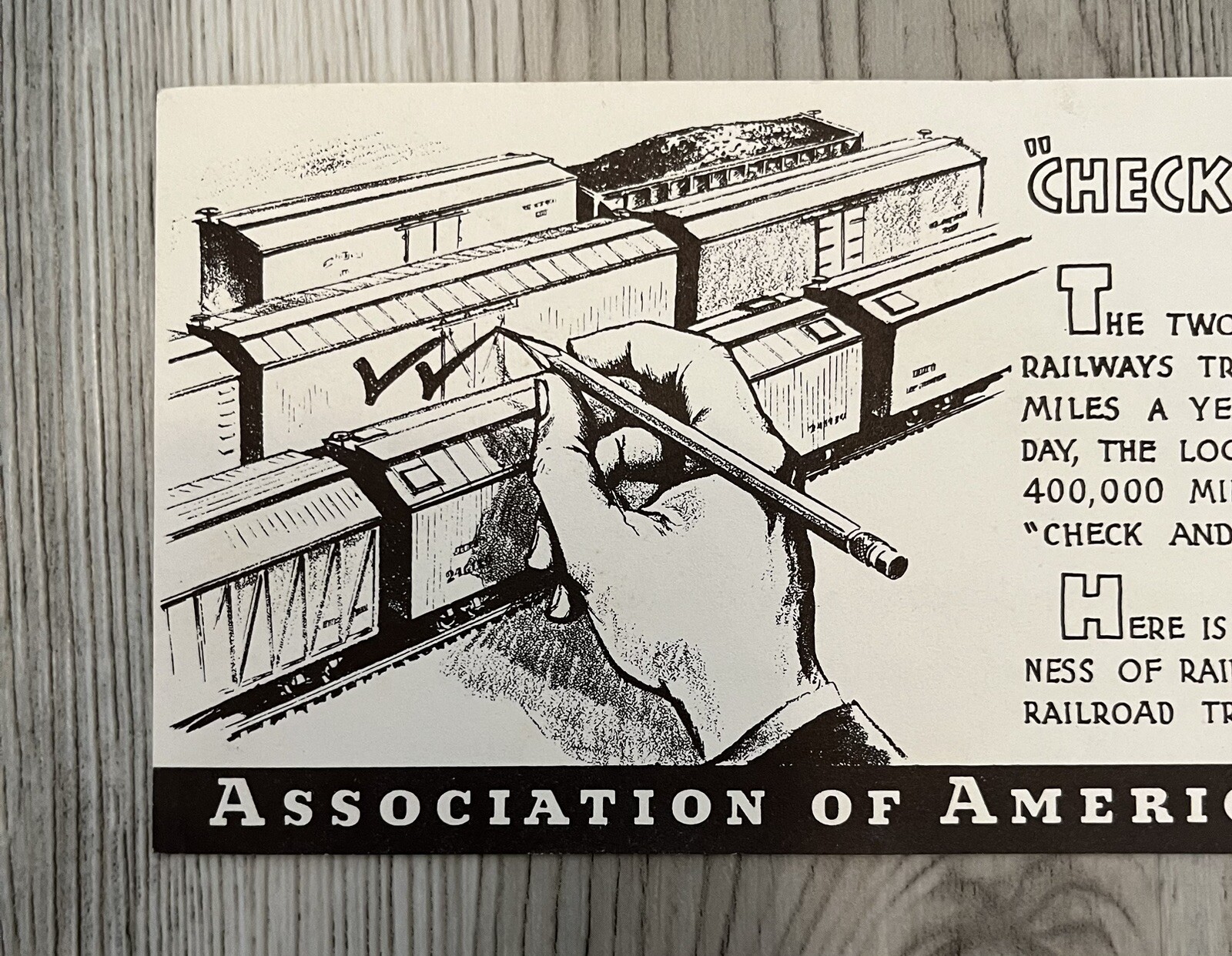 Vintage Advertising Association of American Railroads “Check And Double Check”